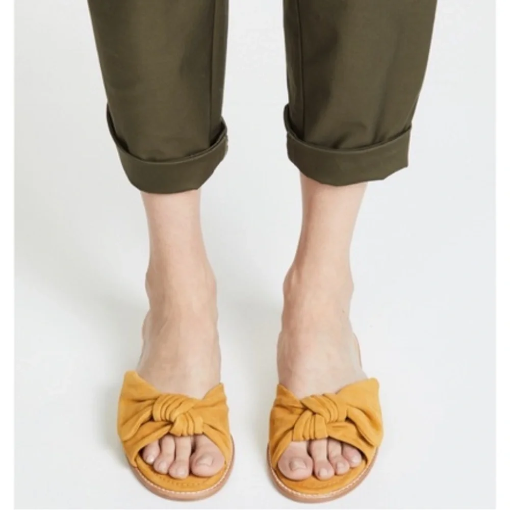 Madewell Mustard Tan Knot Slide Sandals